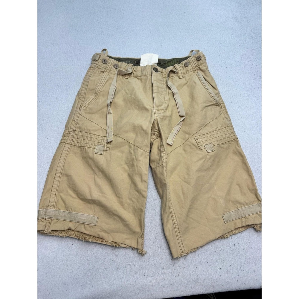 Gap Shorts Mens 31 Beige Cargo Canvas 14 Inseam Drawstring Utility Pockets